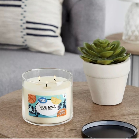 TWO Great Value Walmart Scented Candle Blue Lava Volcano Capri Blue Viral TikTok - Picture 2 of 4